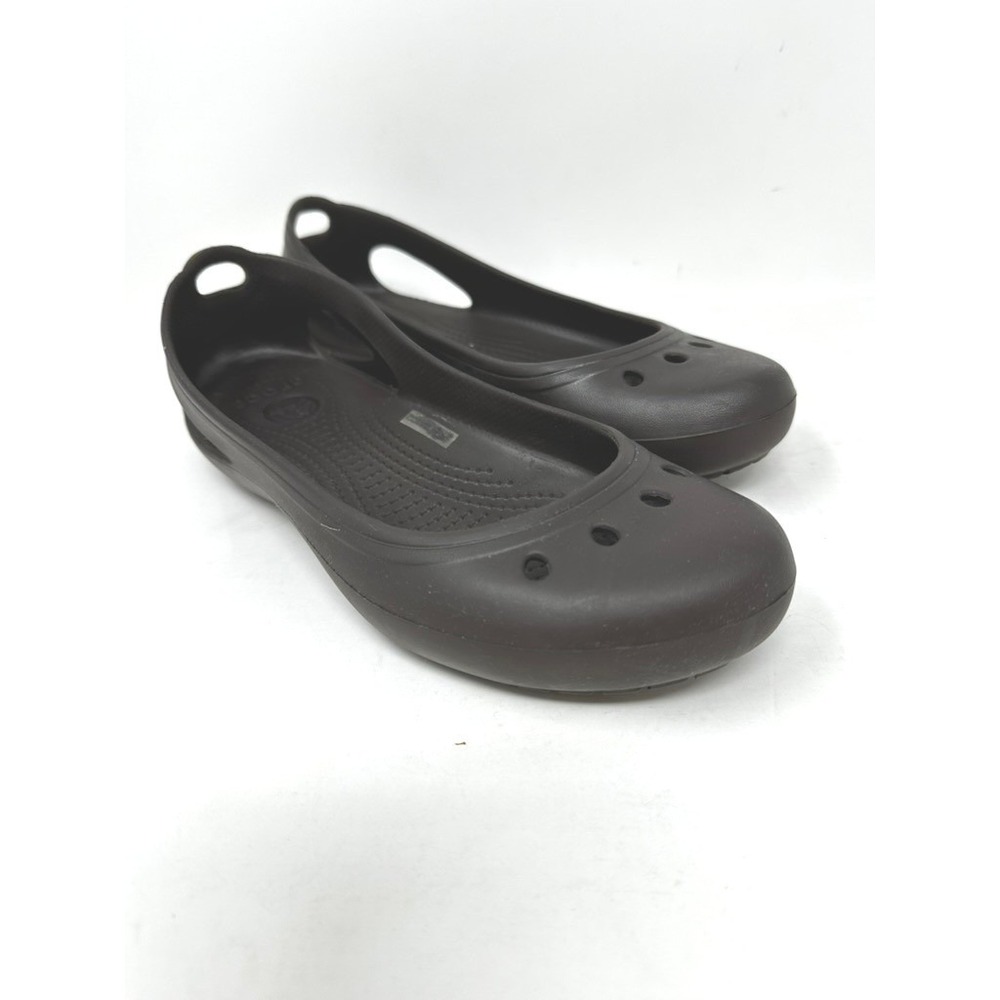 Crocs Kadee Ballet Flats Women's 8 Chocolate Brown Slip On Comfort Shoes 11215